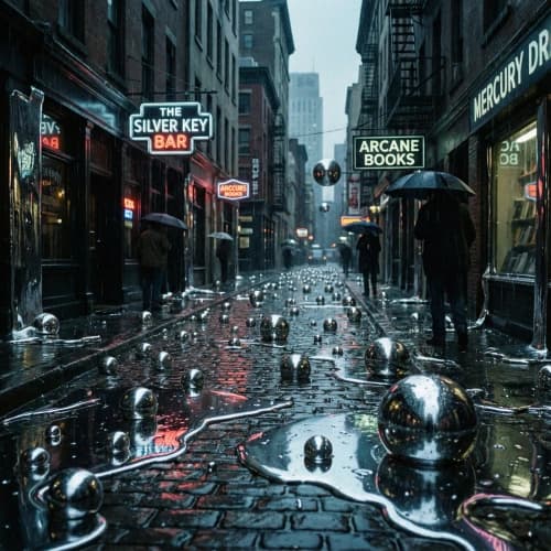 Silver Rain Neon Mood