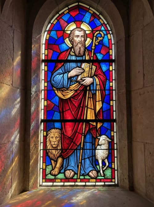 Vibrant Stained Glass Saint