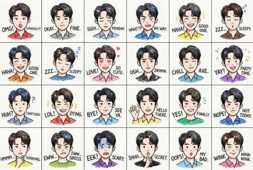 Q-Version LINE Emoji Collage