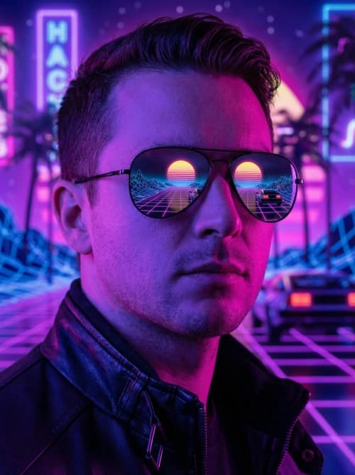 Synthwave Aviator Sunset