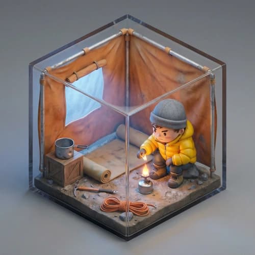 Chibi Mountaineer's Cube Camp