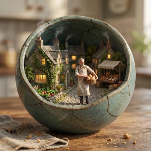 Teacup Village Diorama