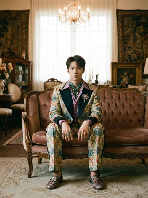 Vintage Flamboyant Portrait