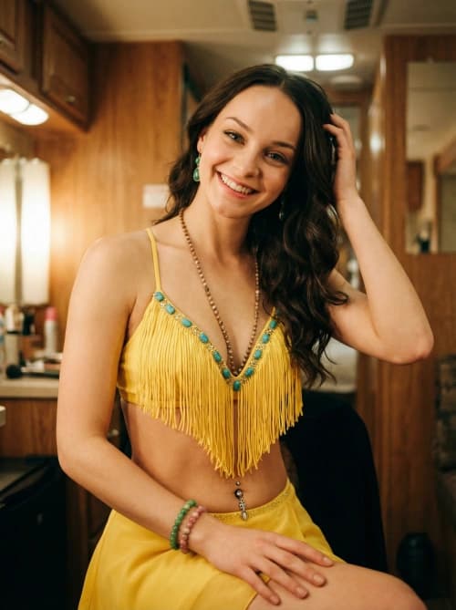 Cozy Yellow Bikini Portrait