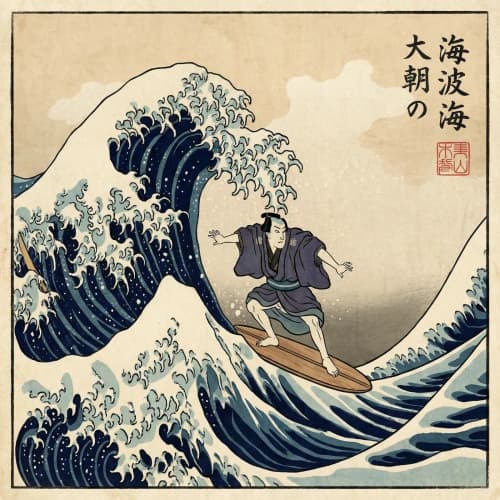 Ukiyo-e Surf Wave