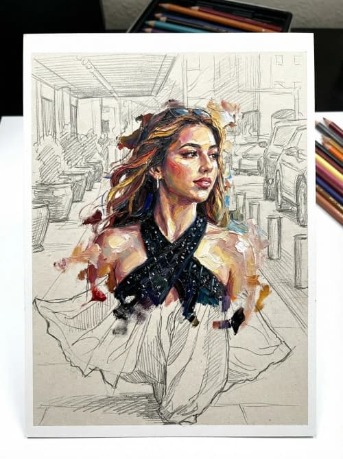 Impasto Sketch Portrait
