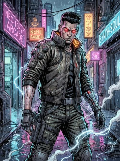 Neon Alley Cyberpunk Mercenary