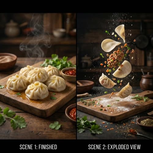Cinematic Momo Food Art