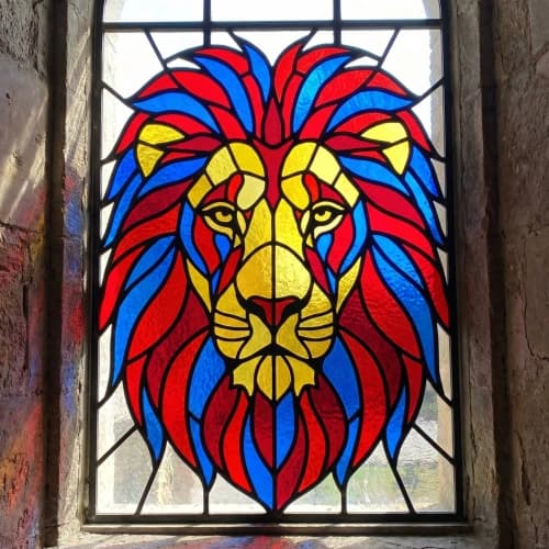 Stained Glass Lion Pop
