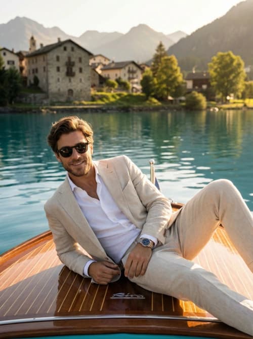 Elegant Alpine Boat Relax