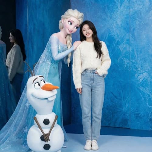 3D Elsa Olaf Fashion Scene