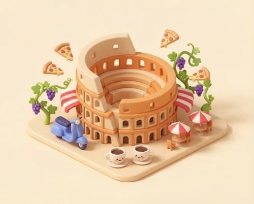 Kawaii Italy 3D Diorama