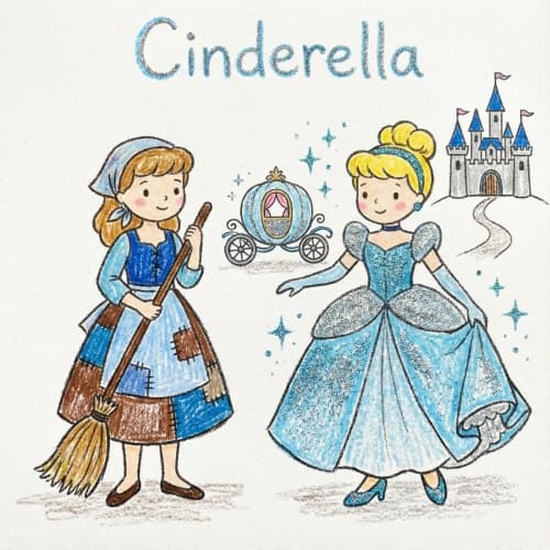 Cute Cinderella Glitter Art