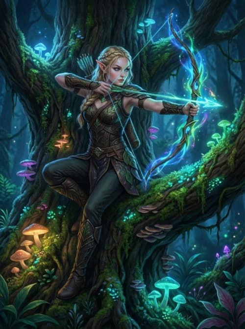 Bioluminescent Elven Archer