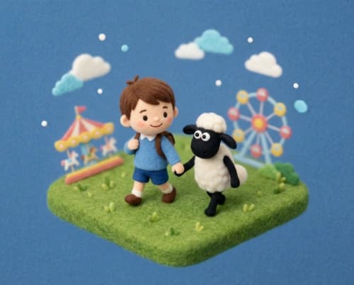 Pixar Boy & Sheep Minimalist
