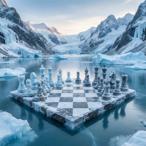 Glacial Chessboard Serenity