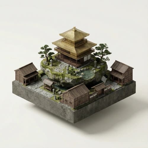 Mini Kinkaku-ji Realistic Diorama