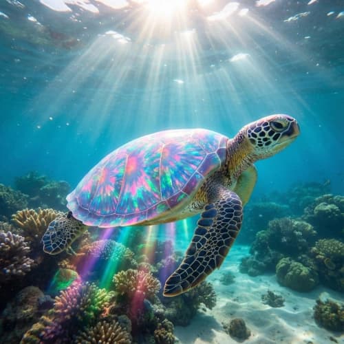 Glowing Opal Sea Turtle