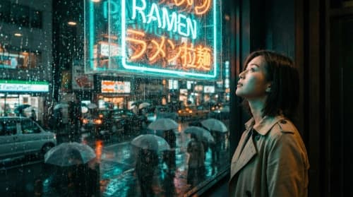 Tokyo Night Neon Reflections