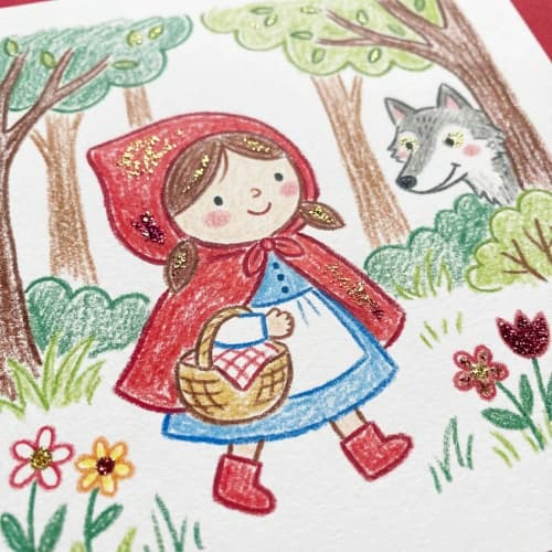 Cute Red Riding Glitter