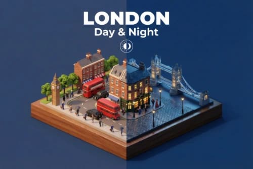 London Day-Night Isometric Diorama