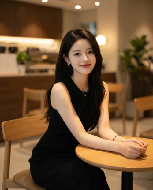 Elegant Cafe Portrait