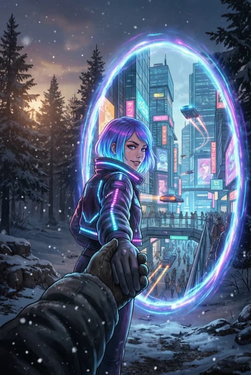 Portal to Neon Cyberworld