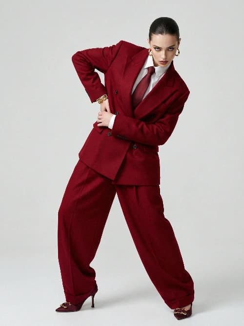 Fierce Burgundy Fashion Editorial