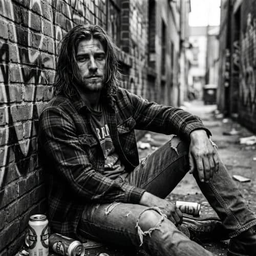 90s Grunge Alley Portrait
