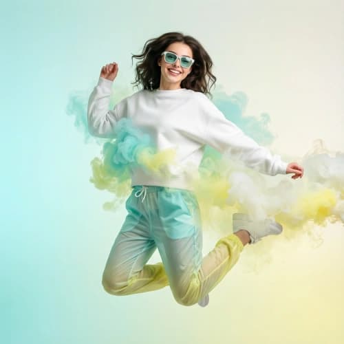 Cheerful Athletic Jump