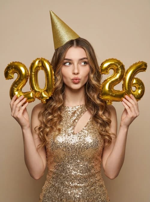 Playful Gold Fashion Portrait