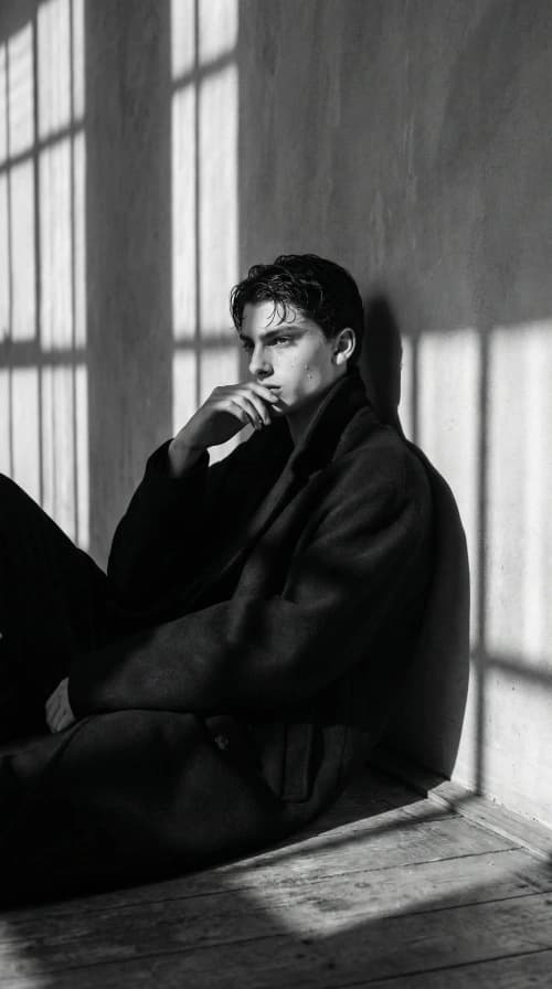 Dramatic BW Introspective Portrait