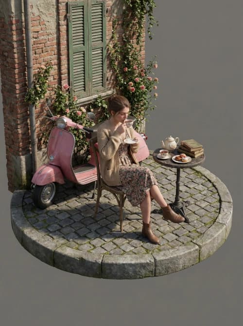 Hyper-Realistic Café Corner
