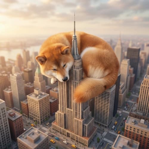 Giant Shiba in City Quiet