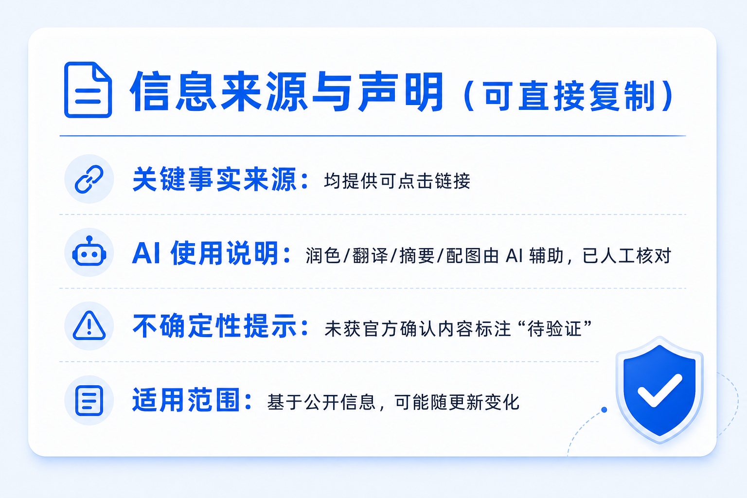 声明模板卡片